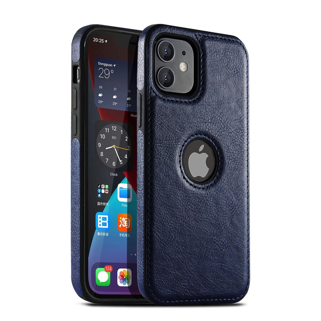 Capa de Couro Fina Ultrafina para Negócios Para iPhone 16E 16 15 14 13 12 11 Pro Max Mini XS XR X 7 8 Plus Capa de Telefone à Prova de Choque
