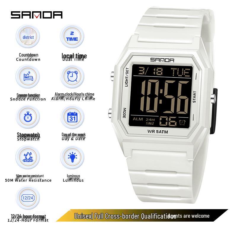 Sanda Waterproof Multifunctional Sports Watch for Teenagers and Students