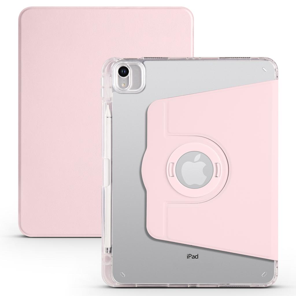 For iPad Air 11 (2025)/(2024) Case Rotating Stand Leather+Clear TPU Detachable Tablet Cover