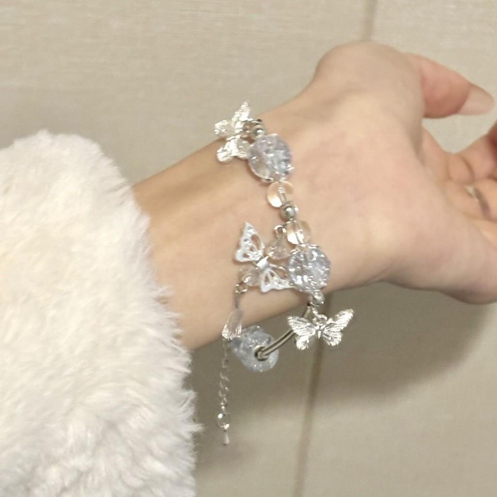 Exquisite Plated Alloy Butterfly And Ginkgo Leaf Bracelet Summer Collection
