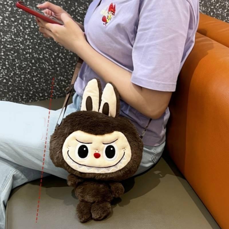 Adorable Plush Cartoon Crossbody Bag For Girls Soft And Stylish Labbubu Storage Pouch