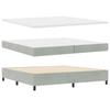 Box Spring Bed with Headboard Light Grey 200 X 200 Cm Velvet