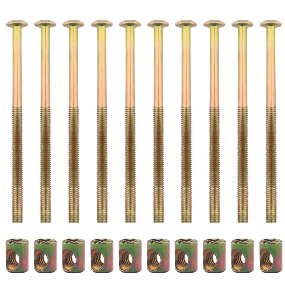 10 Set,Crib Screws Hardware Replacement Kit, M6 X 100mm Bed Frame Bolts and Nuts Kit Hex Drive Socket Cap Screws