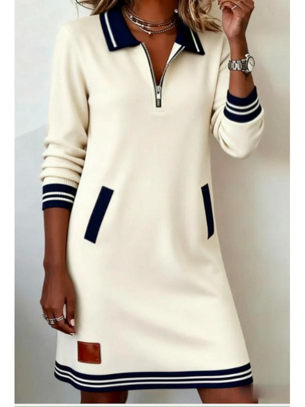 Europäisches und Amerikanisches Lässiges Damen-Reißverschluss-Langarm-Kapuzenpullover-Kleid
