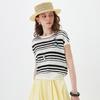 Women's Linen Blend Striped Short Sleeve T-Shirt