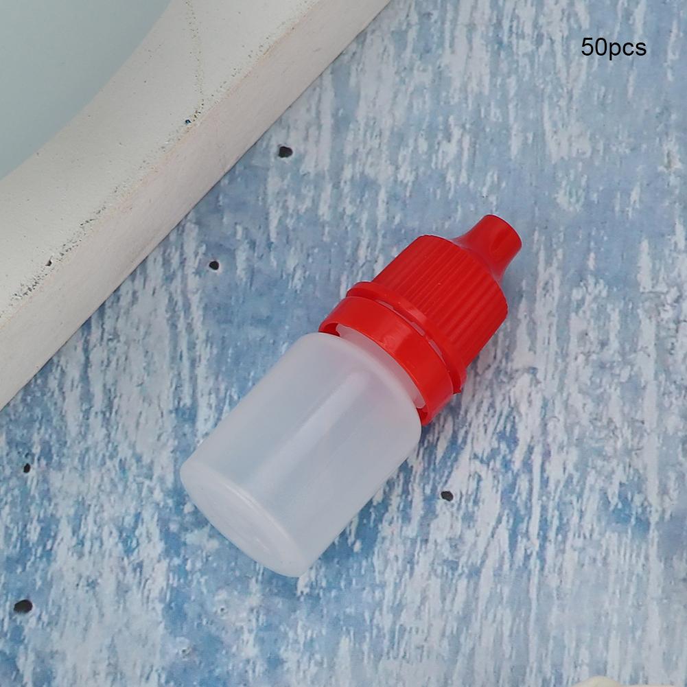 50pcs   bag 5ml Portable Empty Eye Drops Eye Liquid Dropper Bottle Small Drop BottleRed