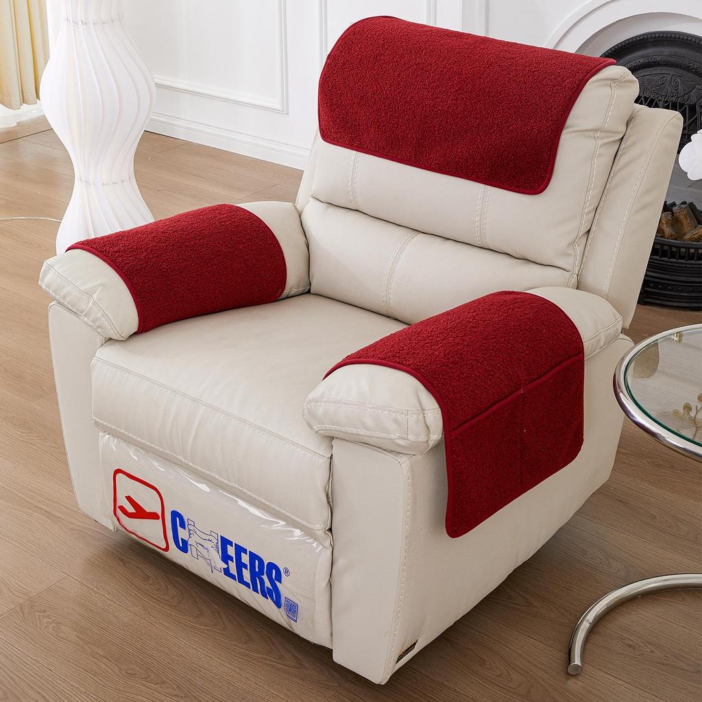 Lammwolle Sofa Kopfstützen- & Armlehnenkissen-Set mit Aufbewahrungstasche