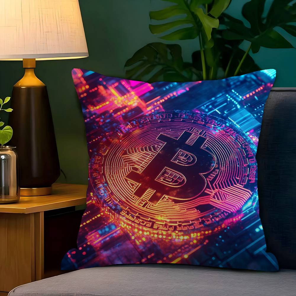 Биткоин Крипто Криптовалюта Btc Персонализированная Подушка Чехол от Пыли Спальня Дети Вечеринка Украшение Наволочка День Рождения Дети