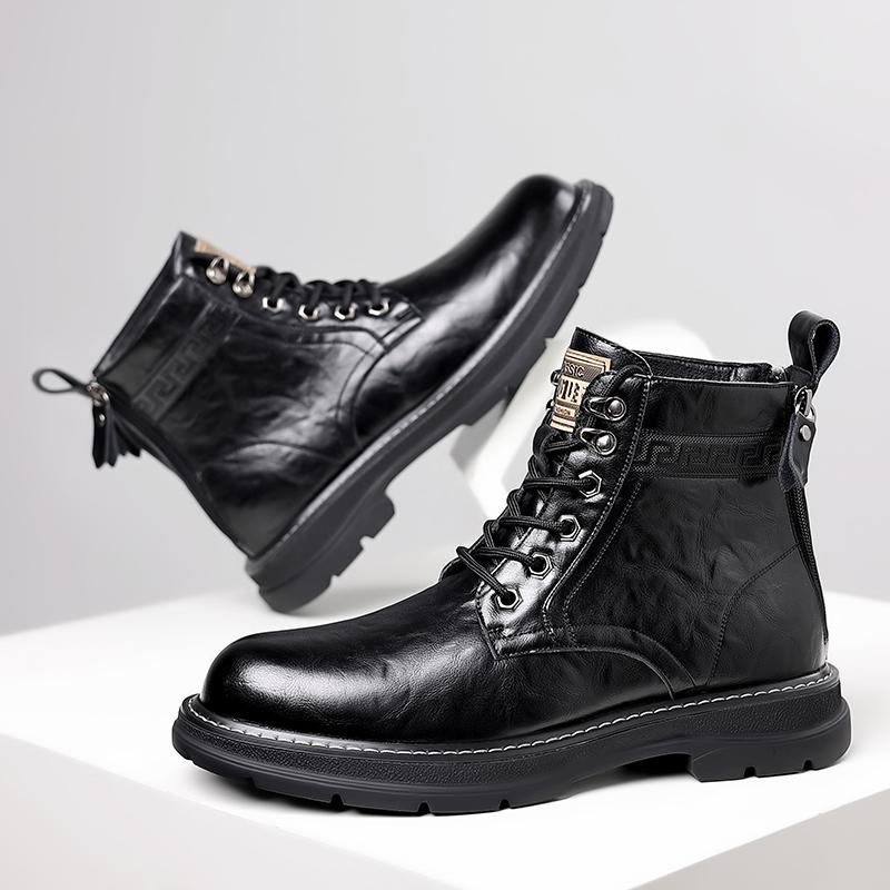 British Style Men's Genuine Leather Boots Fashionable Business Short Boots Winter Ankle Boots Men's Work Boots Versatile