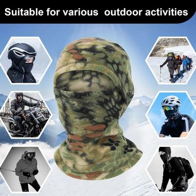 Camouflage Cycling Face Guard Warm Winter Cold Weather Outdoor Windproof Motorbike Helmet Liner Hat Neck Gaiter Balaclava Hood Bandana Scarf