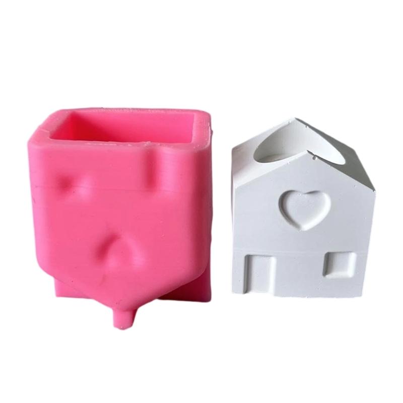 Multipurpose Artistics House Candle Mould Set Made of Sturdy Silicone Mould Accessory for Home Decoration Craft 1