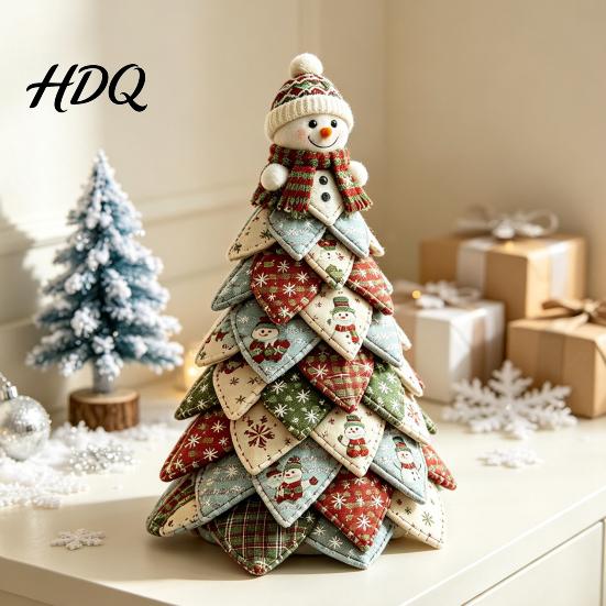 Festive DIY Projects for Holidays Quilted Fabric Christmas Tree Craft Kit Vintage Patchwork Sewing Set Unique Handmade Presents Tabletop Decor Xmas