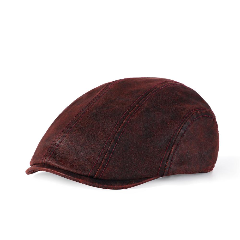 Oil Wax Cloth Beret Do Old Washed Forward Cap Female Beret Show Face Small Retro Minimalist Painter Hat Newsboy Cap