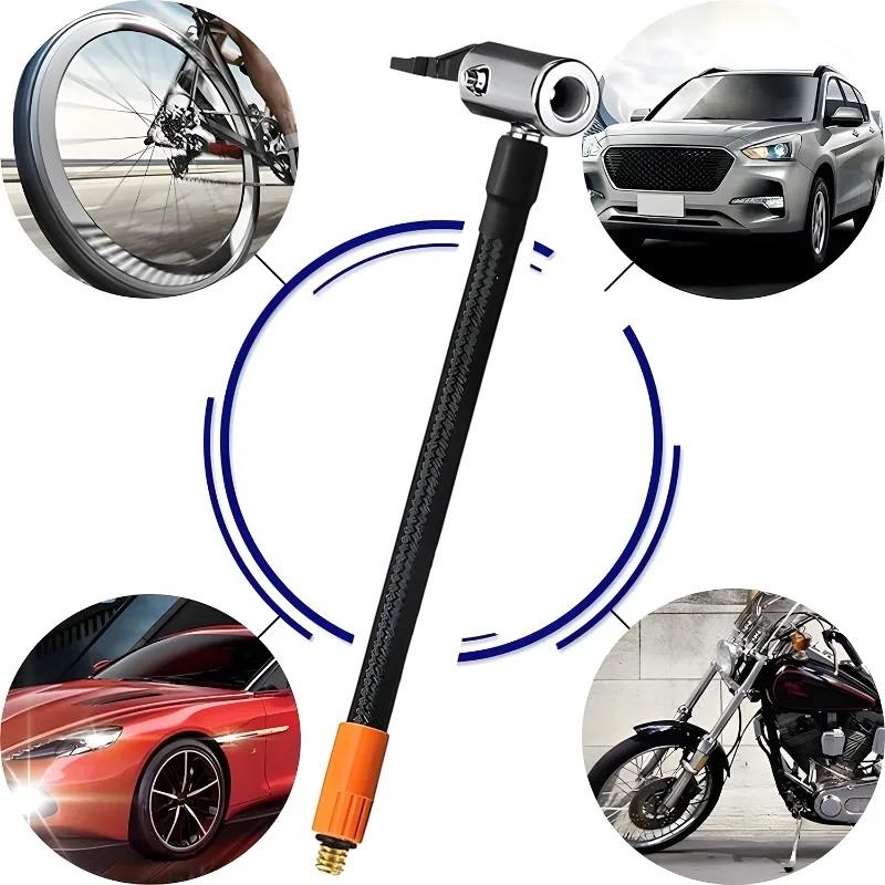 Car Air Pump Hose M6 Inflator Nozzle Hose Thread Copper Connector Air Pump Extension Tube Car Motorcycle Bike Tire Inflation