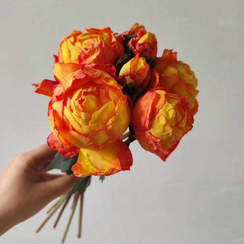 4 Flower 3 Buds Peony Artificial Flower Silk Petals Faux Flower Decorative Flower Home Decoration