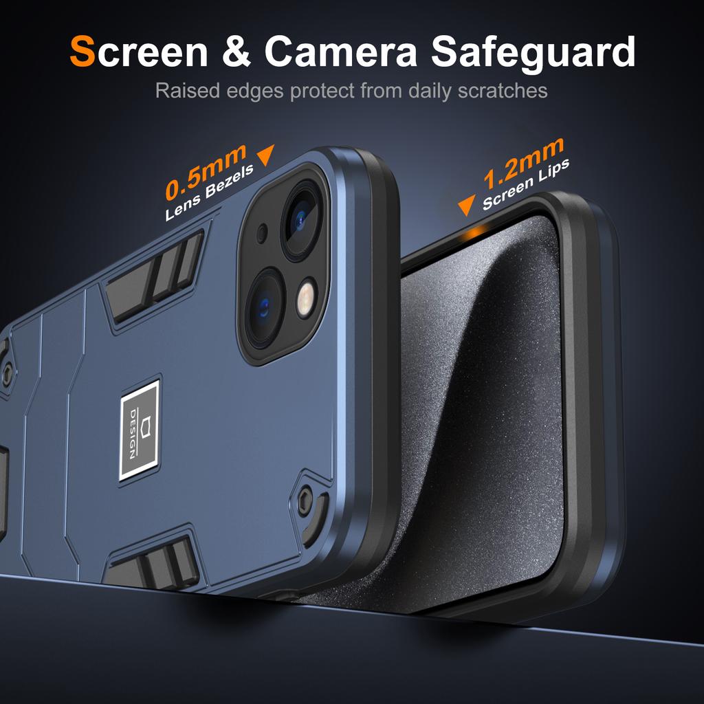 Case for iPhone 13 Hard PC Back Soft TPU Bumper Protective Phone Cover