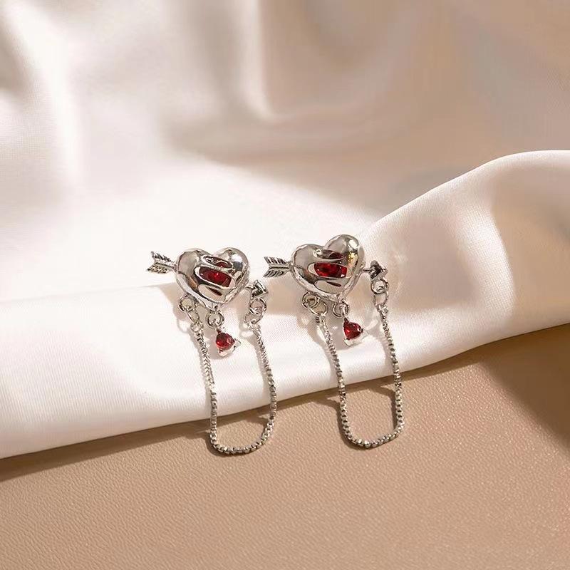 

Серьги с длинными кисточками Crystal Love Серьги в форме сердца Купидона 925 Серебряная игла