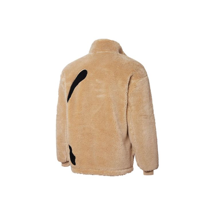 Puma Color-Block Bunda s velkým logem z umělé střižní vlny Pánské bundy Hnědá 848418-20