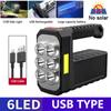 Torcia elettrica ricaricabile USB/solare a 8 LED Torcia tattica a batteria con faretto a lunga portata impermeabile multifunzione per esterni