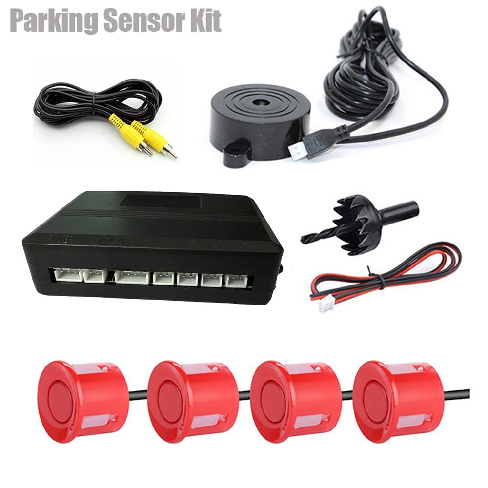Video Parking Sensor Kit Car Reverse Backup Radar Assistance Auto Monitor Digital Display Car Monitor Buzzer Alert Alarm