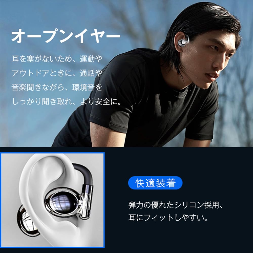 Słuchawki bezprzewodowe Meisei Nowe Słuchawki OWS Bluetooth Przewodnictwo Powietrzne Dźwięk Pojedynczy ENC Redukcja Szumów Czyste Rozmowy [Słuchawki 2024] Zestaw Słuchawkowy 5.3, Słuchawki, Nauszne