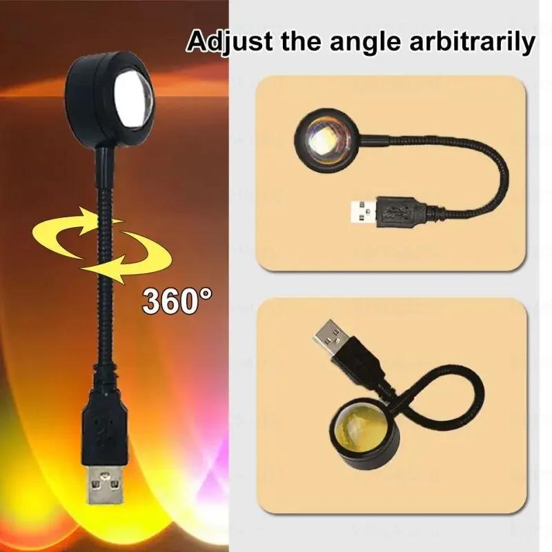 LED Sunset Lamp Projector USB Romantic Night Light Neon Atmosphere Lamp Home Decoration Photography Lights Room Decor