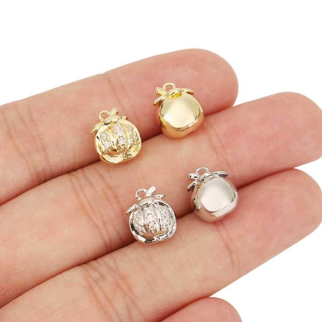Liangfei Mangosteen Rhinestone Pendant 18k Gold-Plated Copper Necklace Bracelet DIY Jewelry
