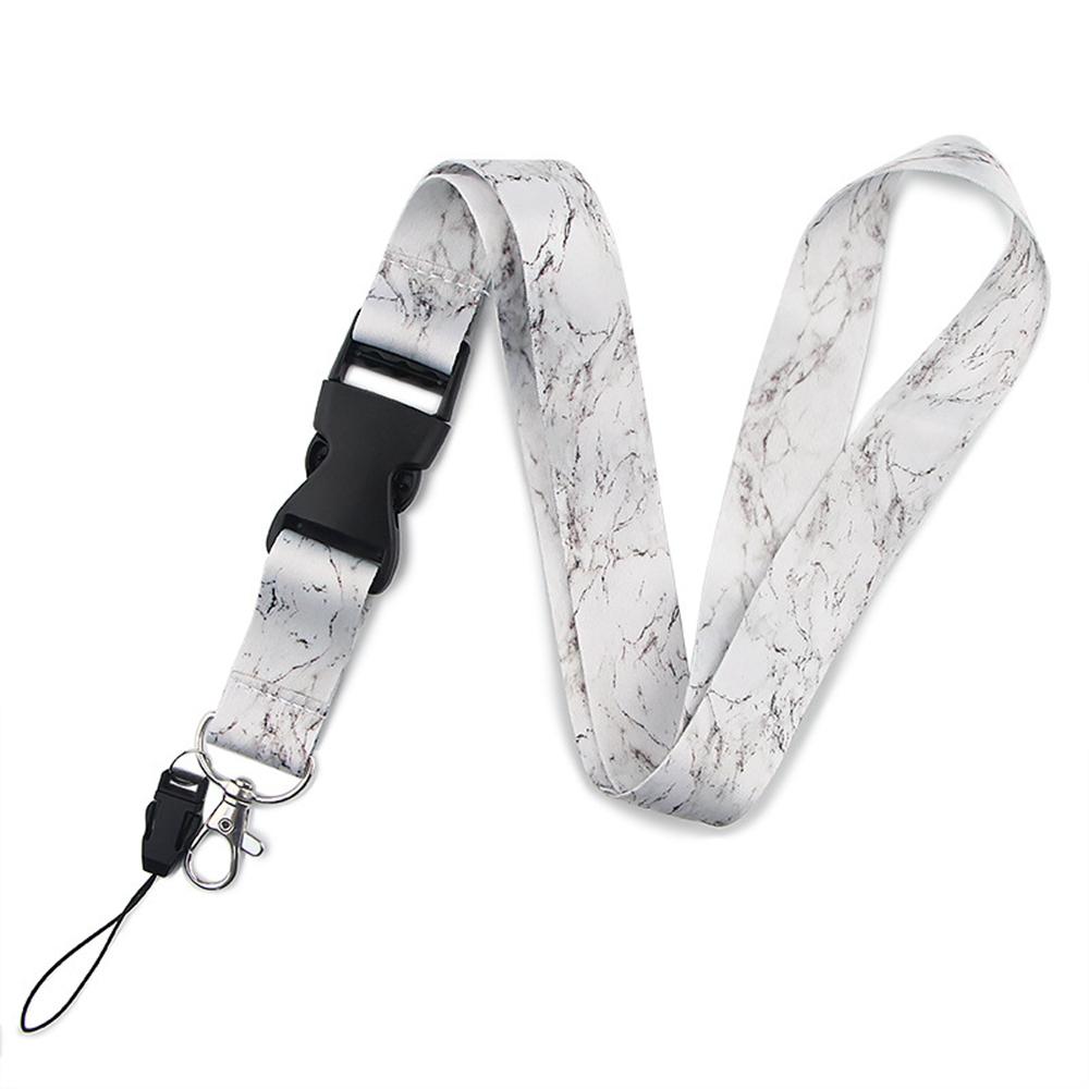Marble Pattern Phone Lanyard ID Card Holder Neck Strap Mobile Phone Key Chain