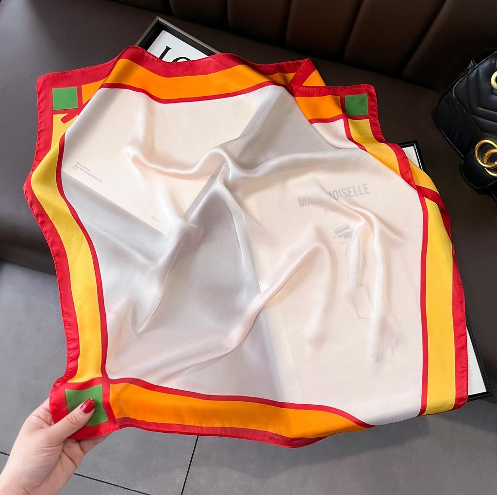 Vysoce kvalitní luxusní hedvábné šátky čelenka Šály Šála na krk pro ženy Řetízek Hedvábný šátek Dámská ozdobná šála