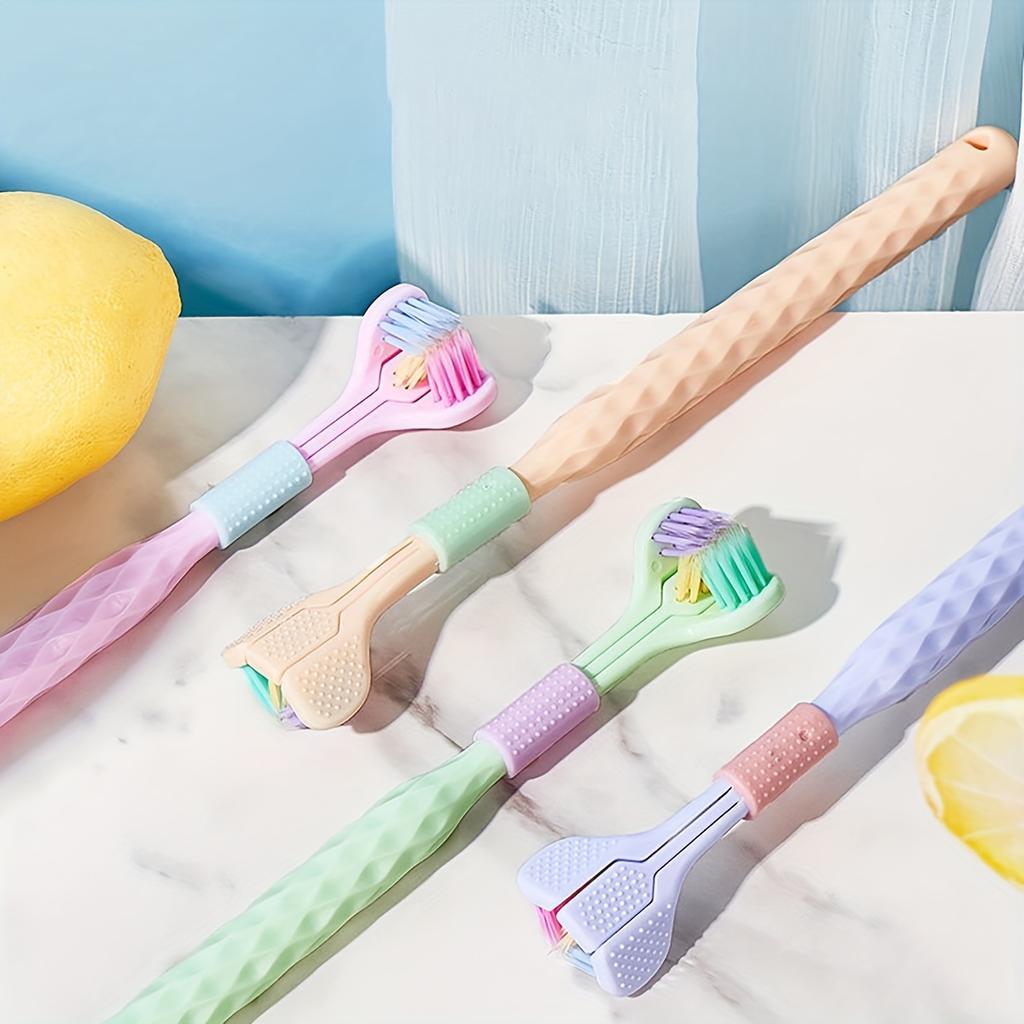 1pc-random Color Gentle 3-sided Toothbrush for Home Deep Cleaning Oral Care - Extra Soft Bristles for Teeth and Gums