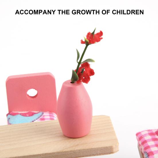 Kids Mini Table Chair Cabinet for 1/12 Dollhouse Bearoom Living Room DIY Accessories