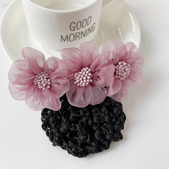 Hair Bun Net Elegant Lace Flower Hairpin Bun Cover Professional Hairstyle Hollow Out Lady Ballet Career Crochet Hairband Hair Accessories