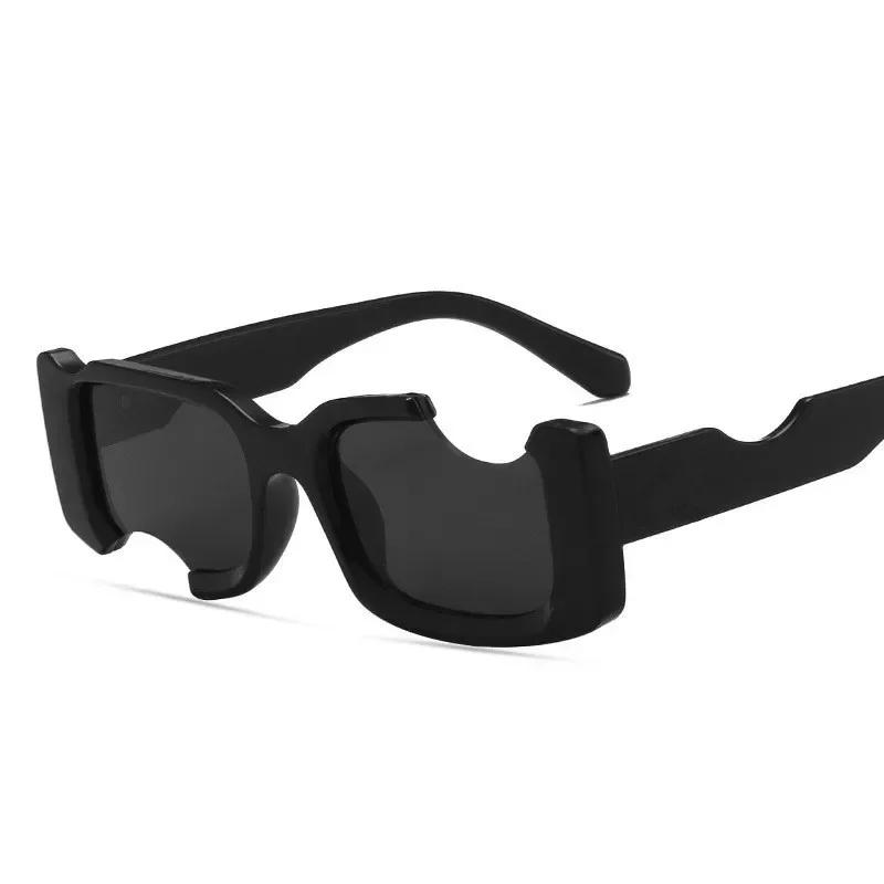 

Fashion Small Square Gap Frame Blue Pink Sunglasses For Women Vintage Brand Gradient Sun Glasses Men Hip Hop Shades Green