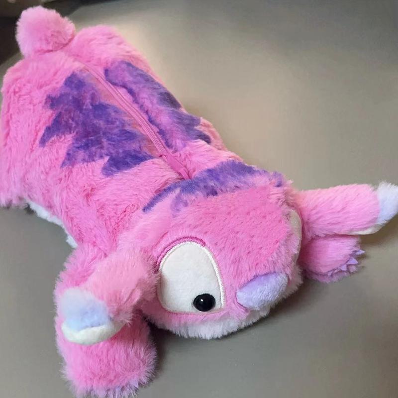 Cute Cartoon Anime Disney Stitch Plush Pencil Bag Large Capacity Stationery Storage Bag Gifts