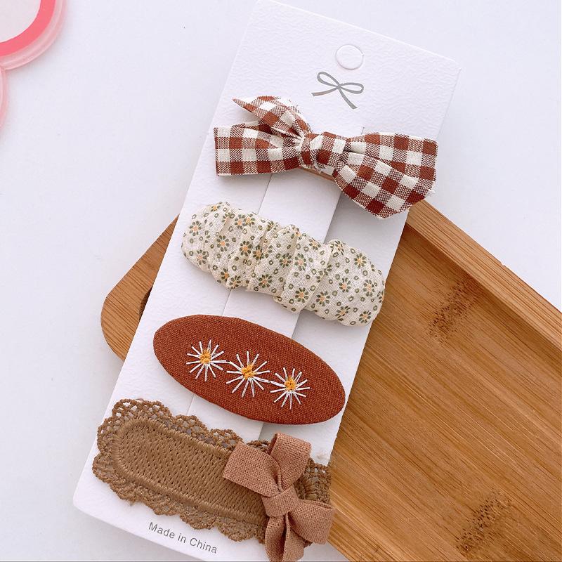 Autumn Coffee Color Cartoon Princess Hairpins Children Girl Kid Baby Hair Clip Barrettes Accessories Hairclip Headwear Headdress