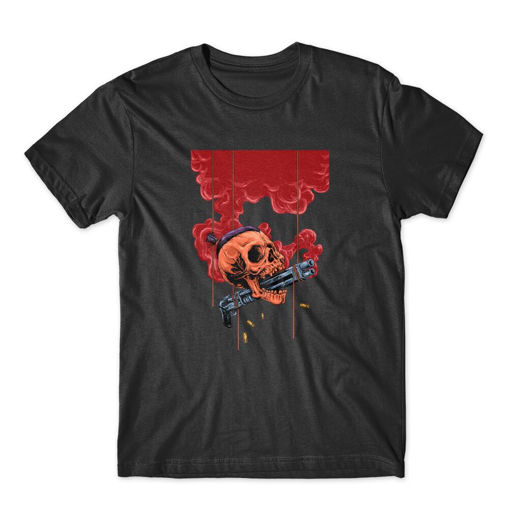 skull and gun T-Shirt 100% Cotton Premium Tee NEW S разноцветный
