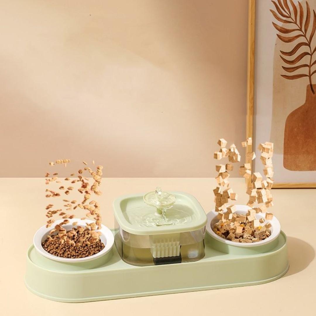 

Миски для корма для кошек и кормушка для воды с автоматическим диспенсером для воды Двойные миски для собак и кошек Съемная кормушка для домашних животных