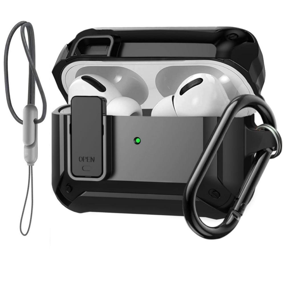 Für AirPods Pro 3 Schloss Hülle mit &Lanyard Militärischer Grad Rüstung Stoßfest Robustes Gehäuse Schutzhülle für AirPods Pro 3