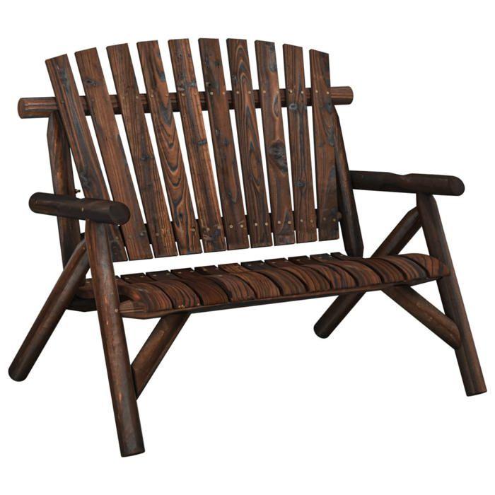 VidaXL Banc de jardin à 2 places 119x85x98 cm bois massif d'épicéa 363348