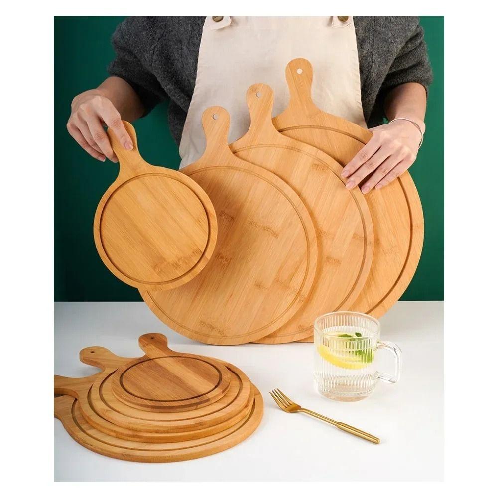 Durable Bread Serving Board Bamboo Pizza Making Peel Practical Wooden Pizza Paddle  Kitchen Tools