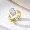 OEVAS 4.5CT 8X12MM Oval Moissanite Rings for Women S925 Silver Sparkling Wedding ring Party Fine Jewelry Gift
