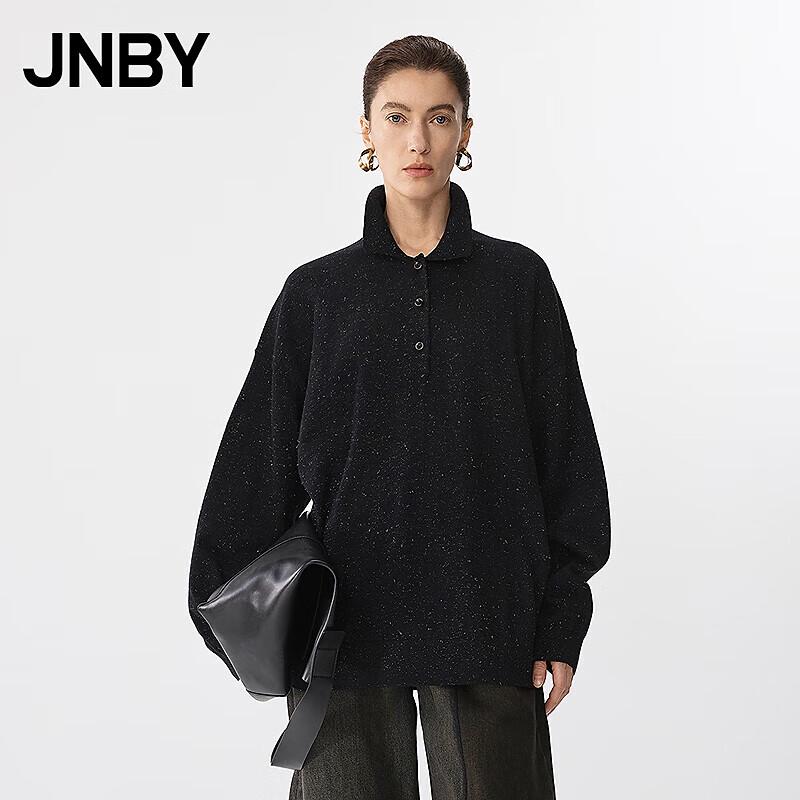 JNBY 2025 Весенний Свободный Трикотажный Свитер Поло Т-образного Силуэта S