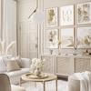 Beige Golden Flower Leaves Canvas Wall Art Nordic Scenery Home Wall Picture Painting Modern Poster and Print Decor Living Room