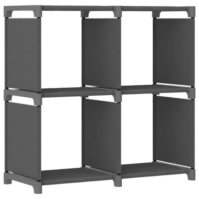 VidaXL Étagère d'affichage 4 cubes Gris 69x30x72,5 cm Tissu