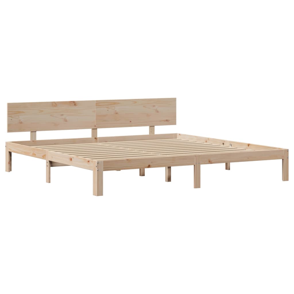Bed Frame with Headboard without Mattress 200 x 200 cm