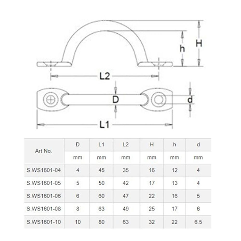 4Pcs 5/6/8mm Wire Eye Straps 316 Stainless Steel Deck Loop Canopy Engines Accessories