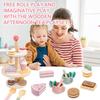 Tea Party Set Dessert Stand Playset ,Wooden Toys Pretend Play Food Kitchen Accessories for Toddler Tea Set Birthday Gift