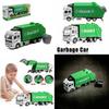 Colorful Diecast Garbage Truck Toy With Trash Bin For Kids Boys Xmas Gift
