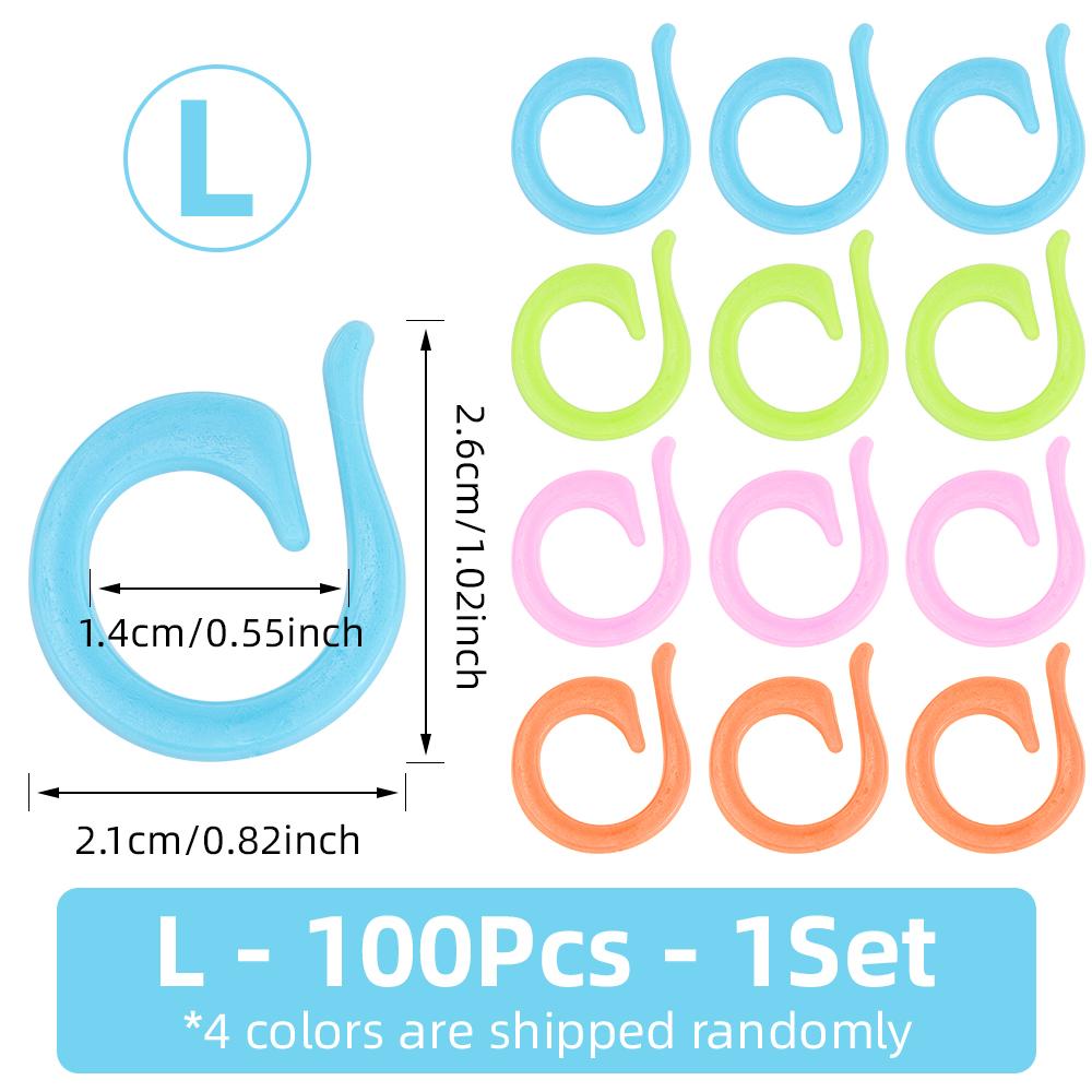 

200pc Random Colorful Plastic Opening Mark Circles, DIY Weaving & Knitting Marking Counter Tools, Crochet Counting Buckle Marker