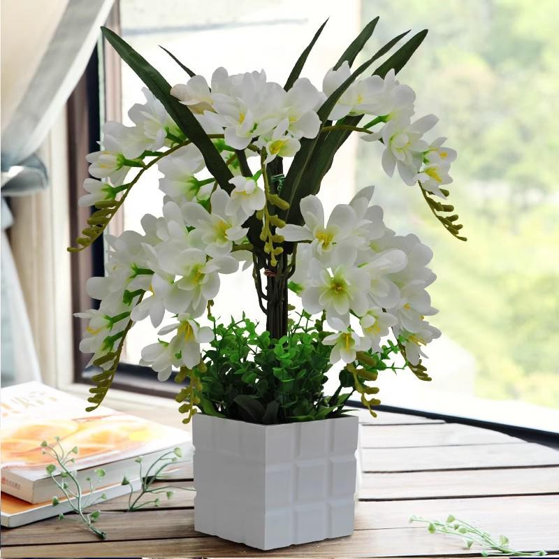 Artificial Phalaenopsis Flower Set: Indoor TV Cabinet Decor